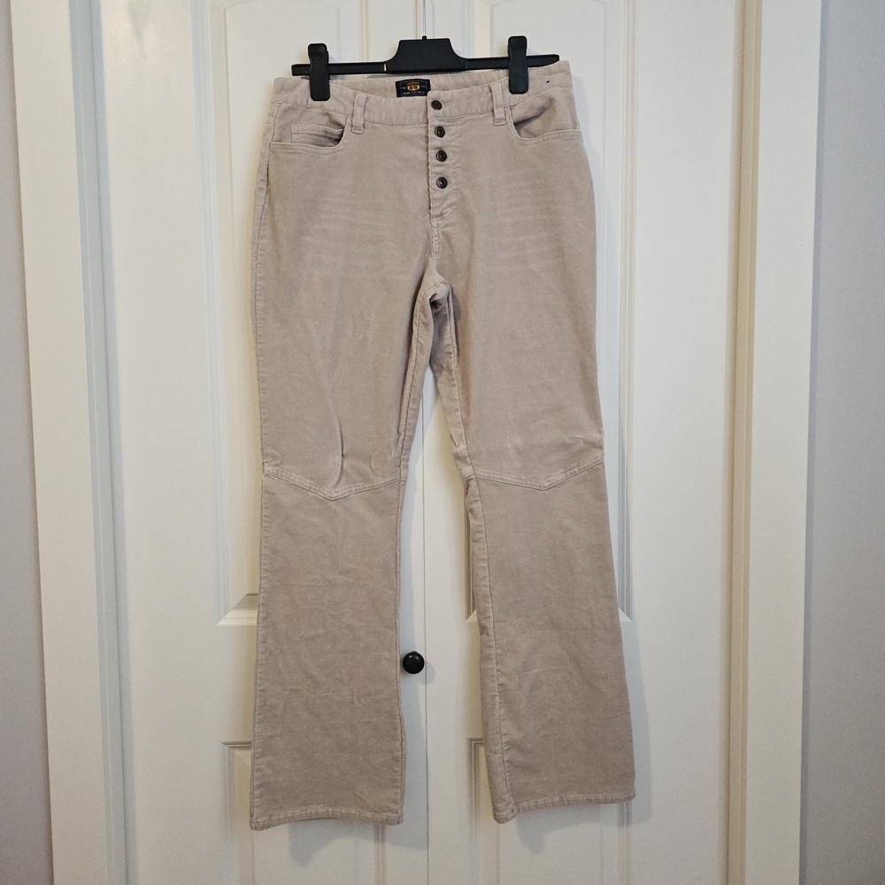 Route 66  Corduroy Pants Tan Boot Cut Low Rise Y2K Vintage Button Fly SZ 10